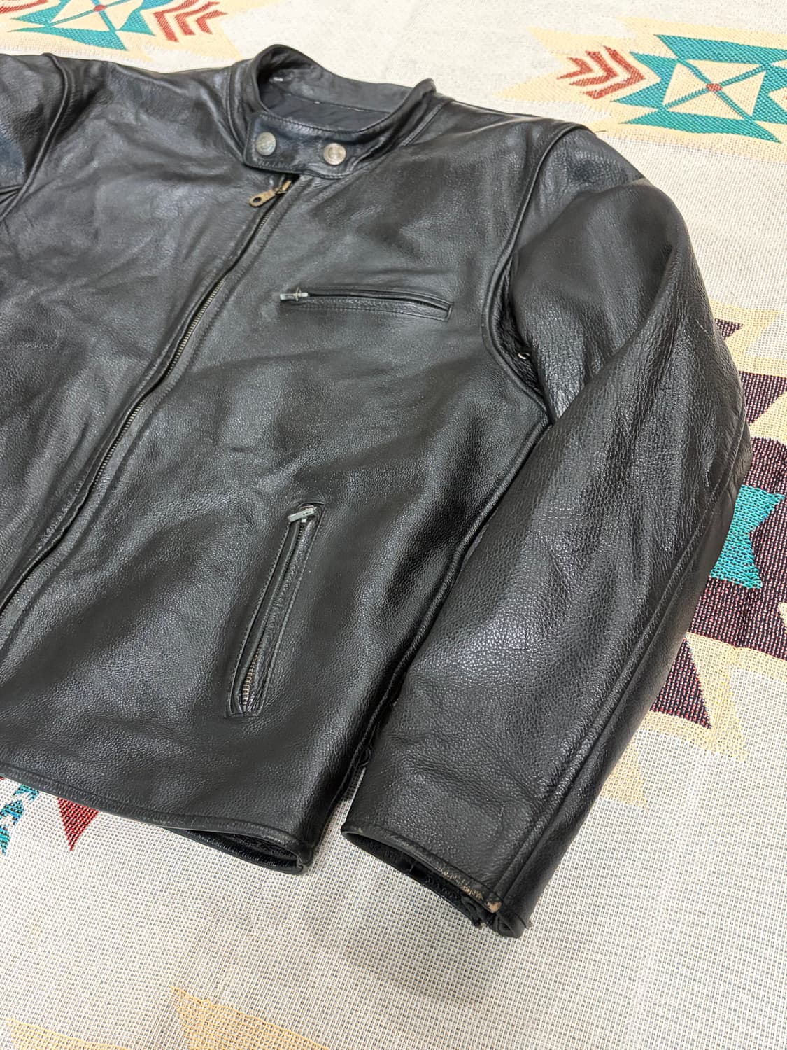 Harley davidson 싱글 라이더 카페레이서 레더 자켓 상품이미지2