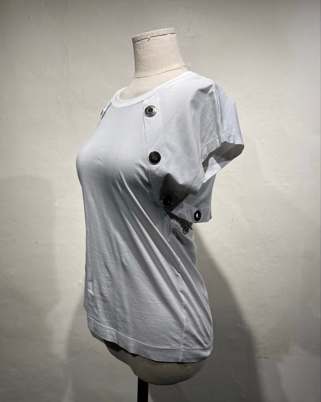 ”DISEL“ Diesel white button-detailed t-s 상품이미지1