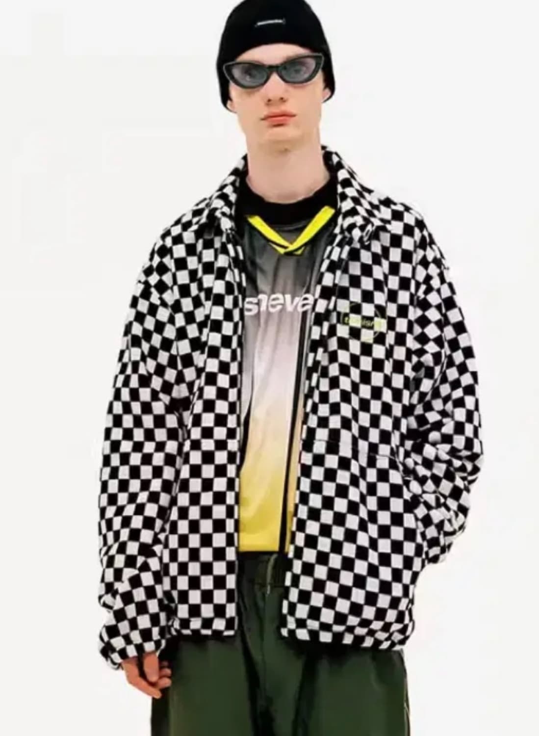 디스이즈네버댓 체커보드 체크 후리스 자켓 L 씨잼 양홍원 상품이미지10