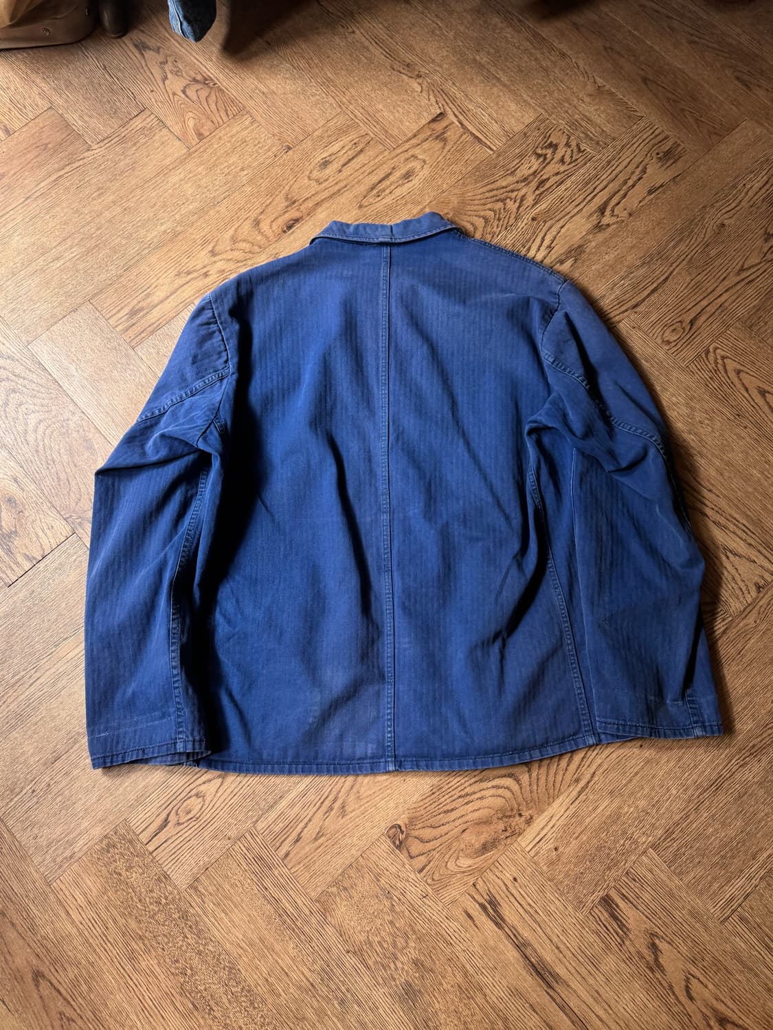 [M]90's 빈티지 페이딩 헤링본 트윌 프렌치 워크자켓 상품이미지6