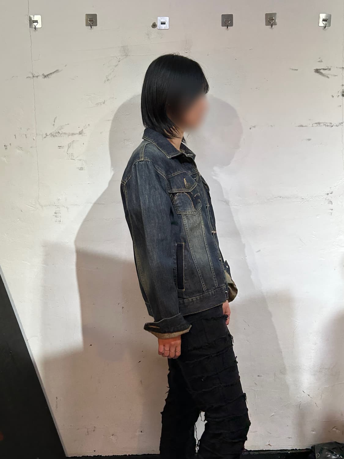 에비수 다이콕 벨벳 스티치 포인트 워싱 데님 청자켓 L 상품이미지6