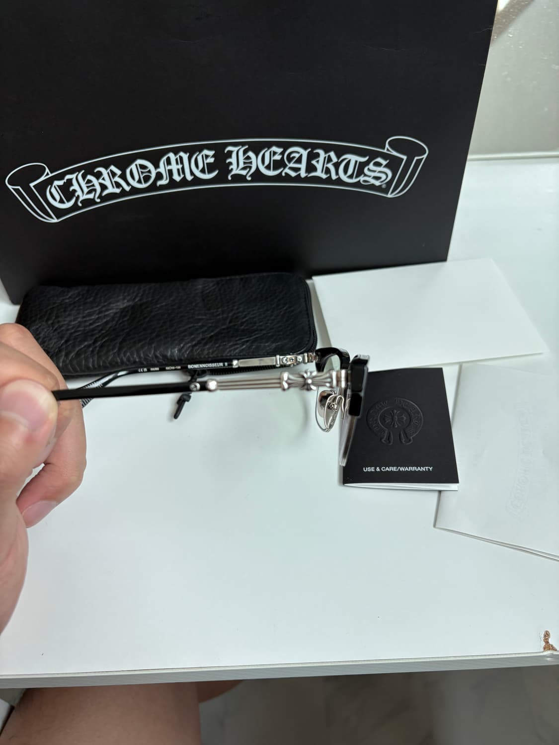 크롬하츠 안경 보넨노이슈어2 블랙 실버 새상품급 판매 상품이미지4