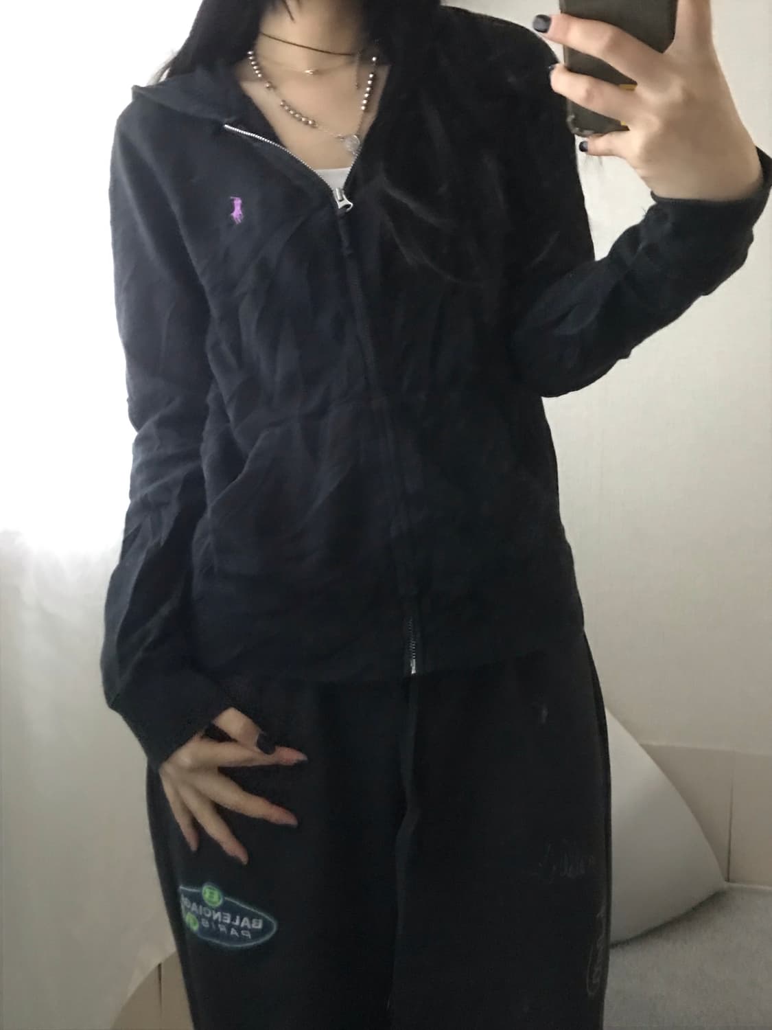 폴로 블랙 후드집업 상품이미지3