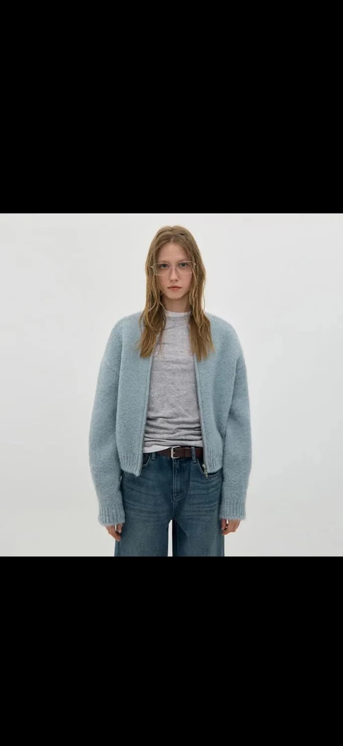 로우클래식 알파카 집업 가디건 상품이미지1