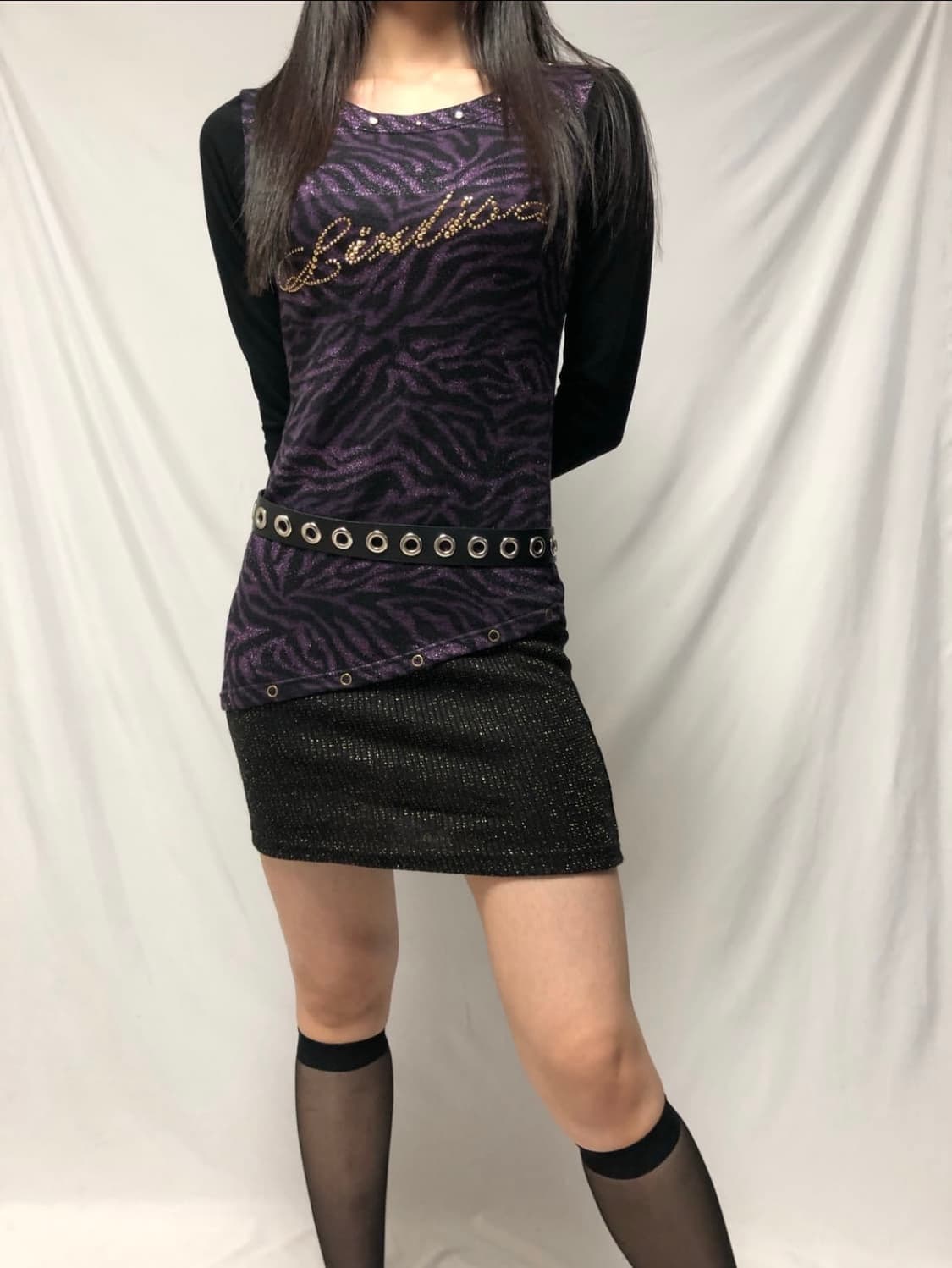 빈티지 펑크 퍼플 원피스 상품이미지3