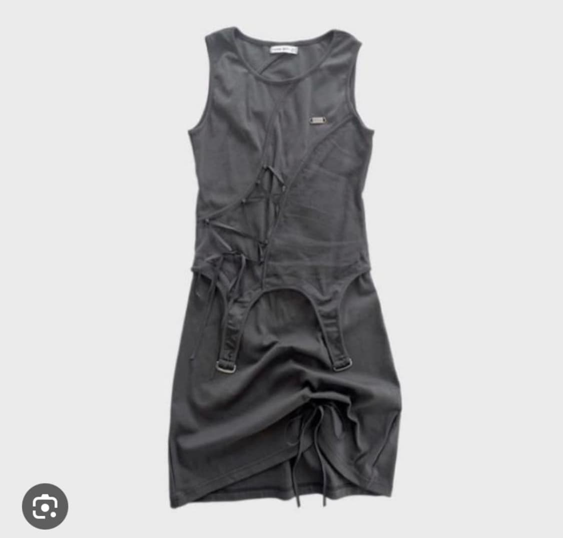 나체 익스클루시브 DIAGONAL GATHER DRESS 원피스 차콜 상품이미지1