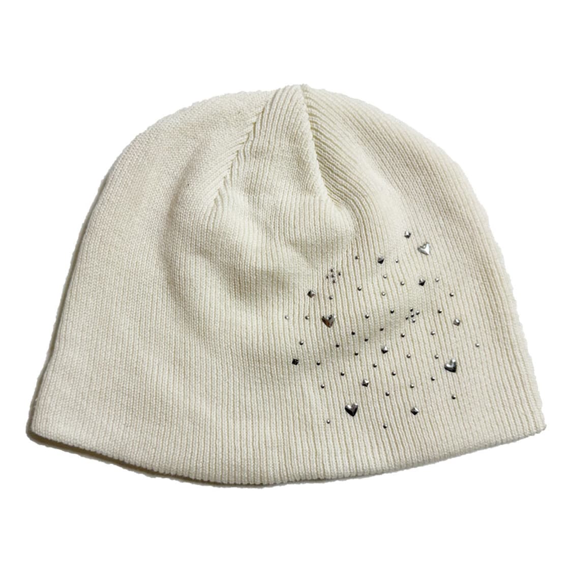 새상품 여자 하트 큐빅 비니 (아이보리) 상품이미지1