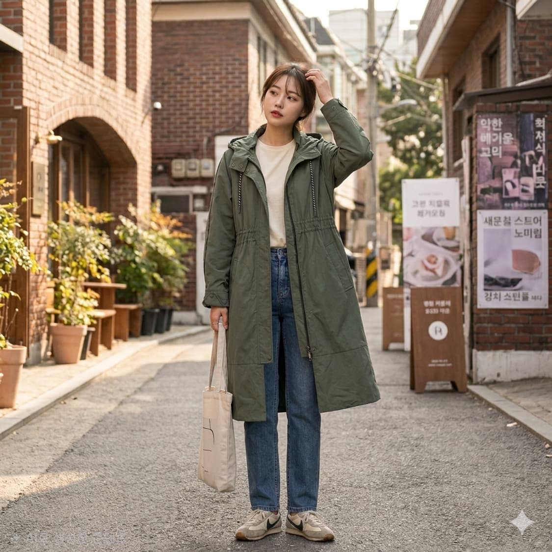 에고이스트(EGOIST) 후드 스트링 롱 야상 점퍼 상품이미지1