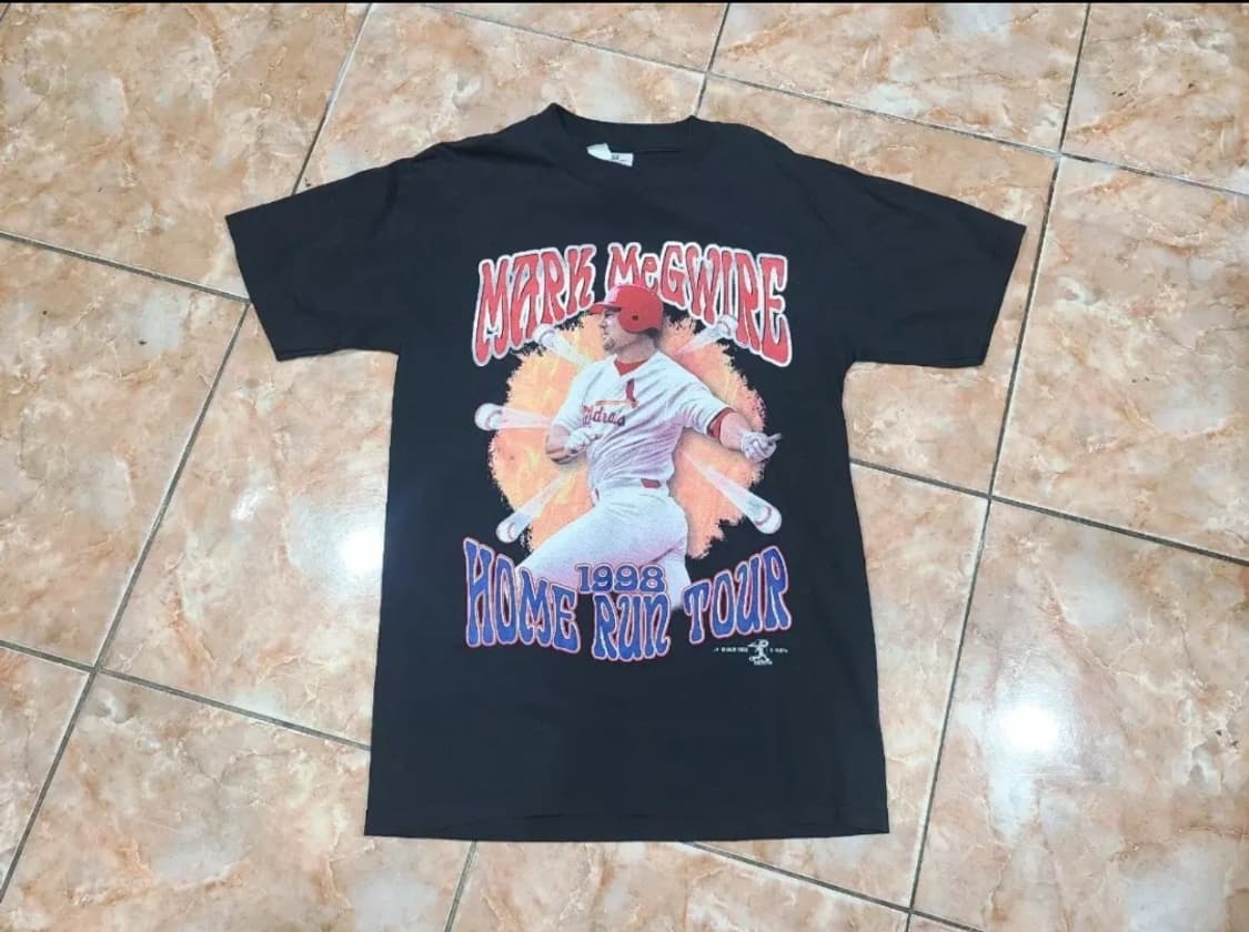 1998 세인트루이스 카디널스 마크맥과이어 홈런투어 빈티지티셔츠 상품이미지1