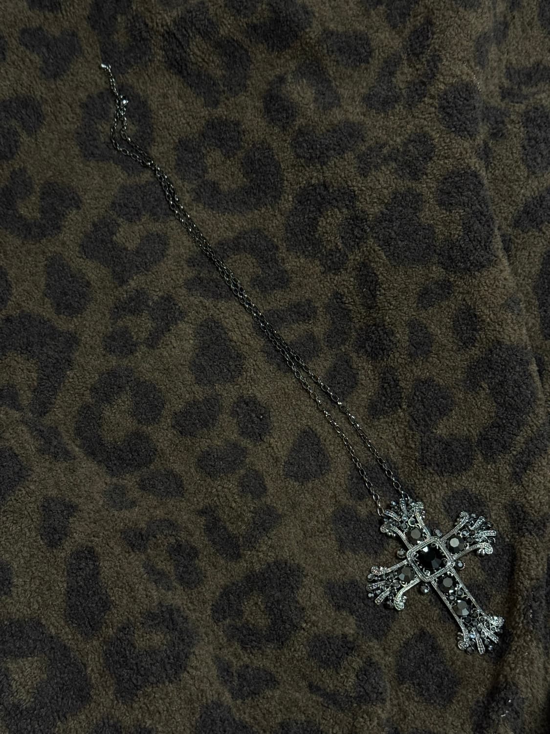 빈티지 고스 갸루 펑크 빅 블랙 십자가 목걸이 팬던트 상품이미지2