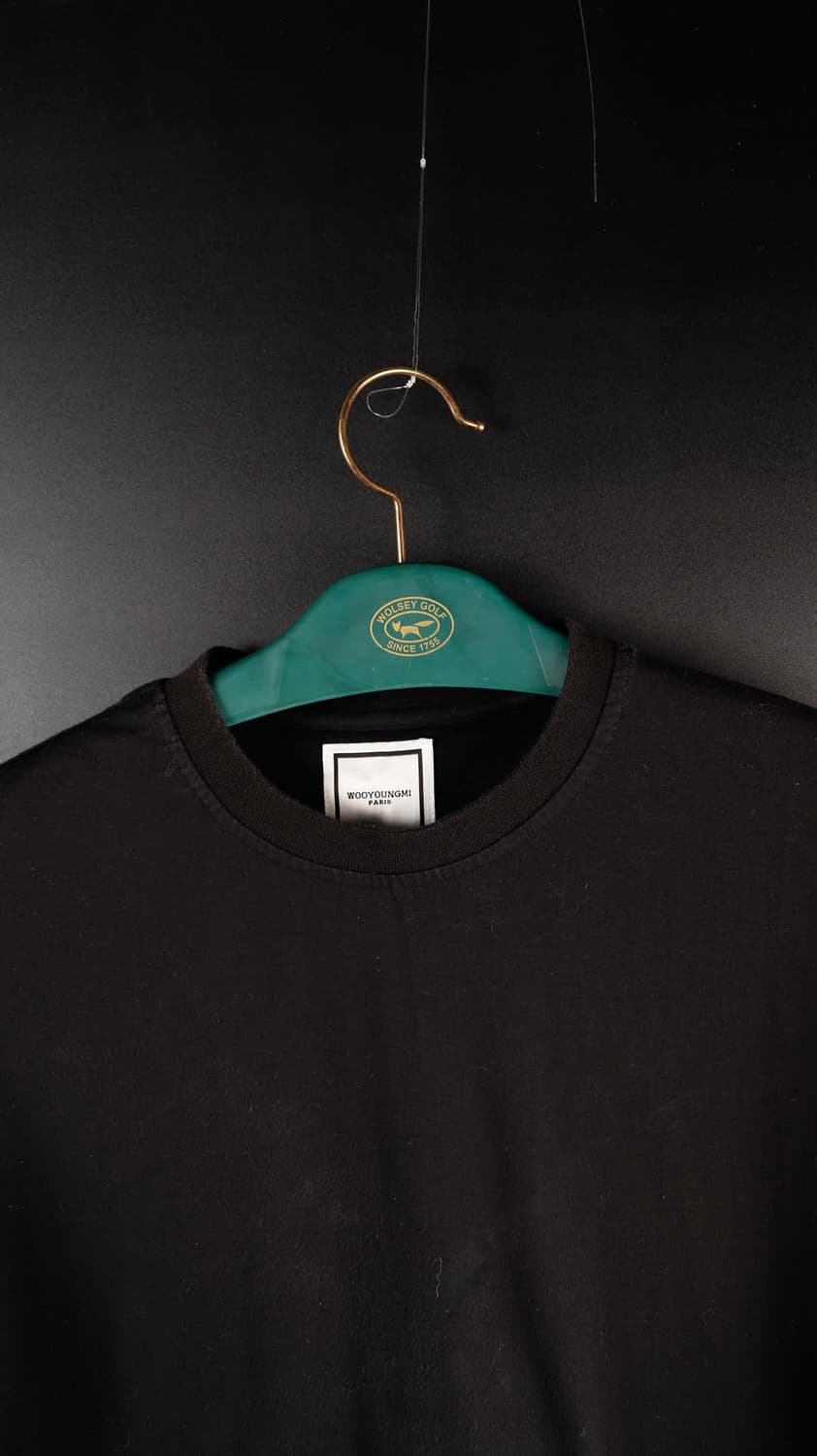 우영미 블랙 코튼 백로고 티셔츠 상품이미지2