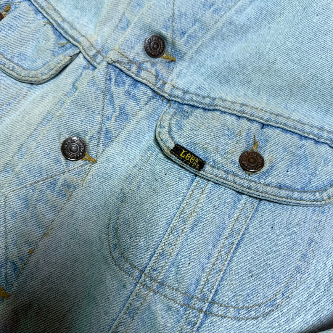 90's Lee x 하드록 카페 데님 트러커 자켓 M 상품이미지4