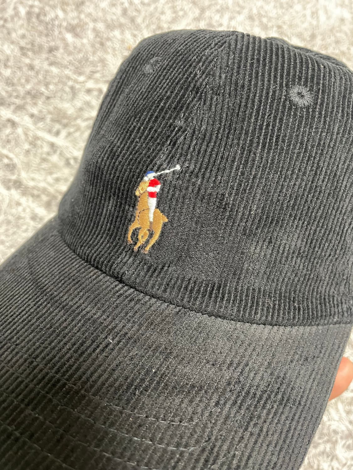 폴로Polo 컬러포니 블랙 코듀로이 캡 Free 상품이미지4