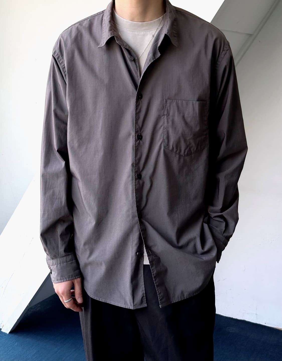 Light cotton poly design shirt 상품이미지8