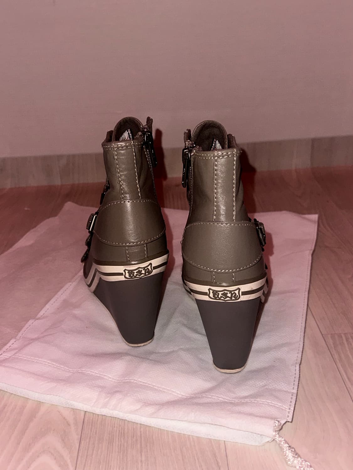 ash 웨지힐 레더 스니커즈 애쉬베이지 모카베이지 37 상품이미지3