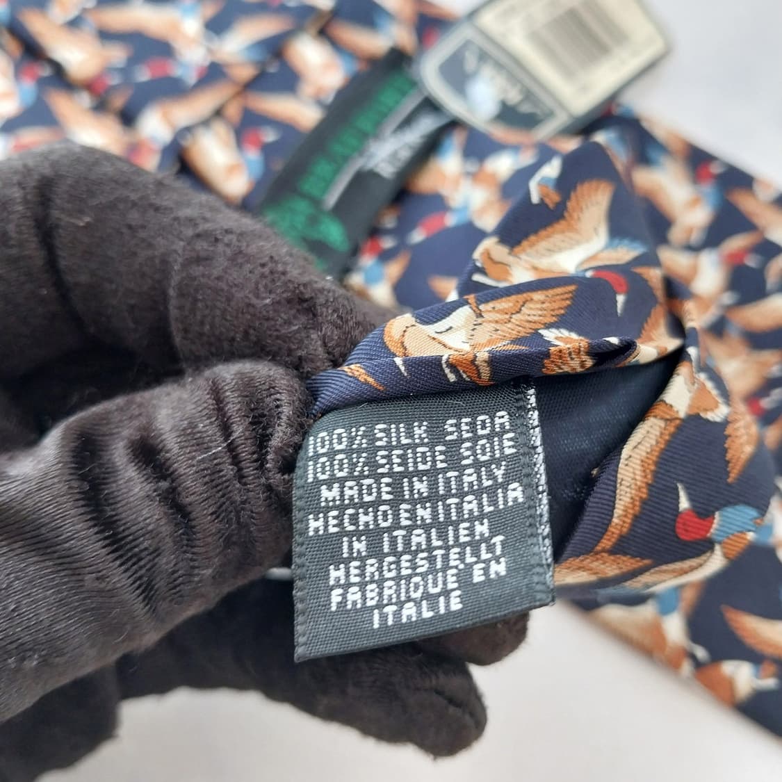 타이렉 넥타이 네이비 오리 모티브 새제품 9.7cm  K2602 상품이미지10