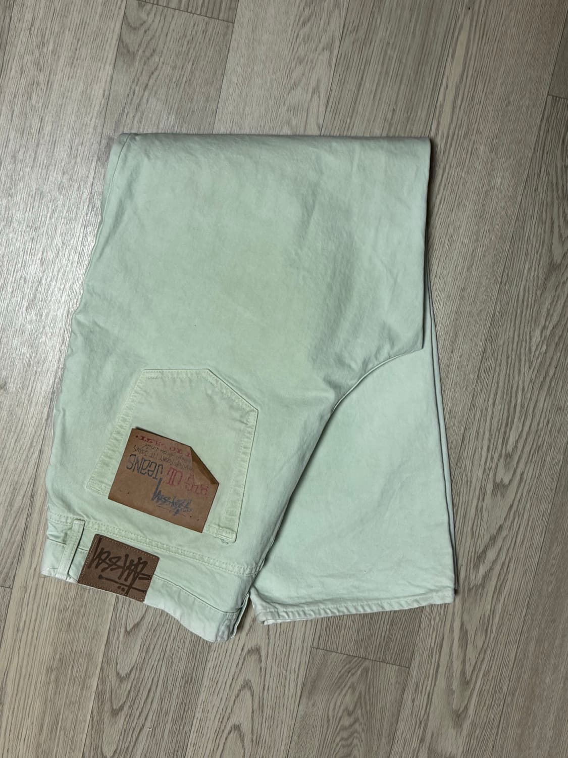 스투시 빅 올 진 배기 데님팬츠 크림 아이보리 상품이미지5