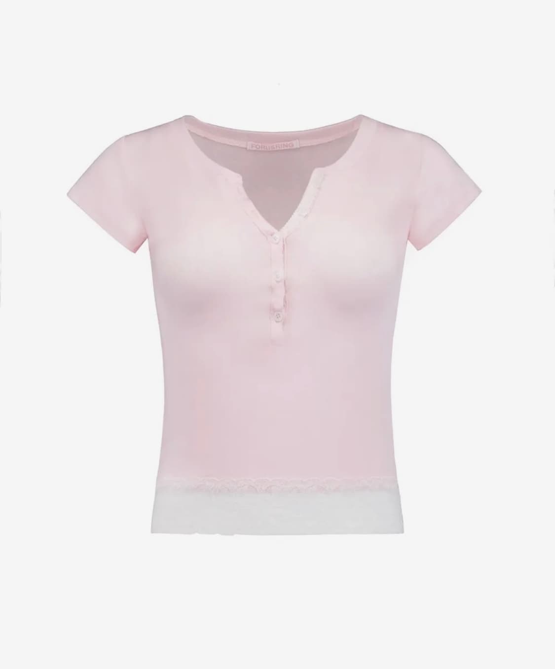 [포어링] Baby powder lace tee (pink) 상품이미지1