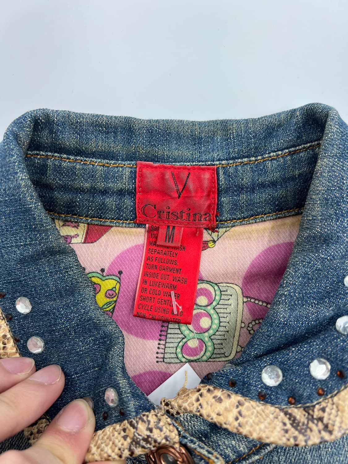 빈티지 비즈 디테일 데님자켓 상품이미지3