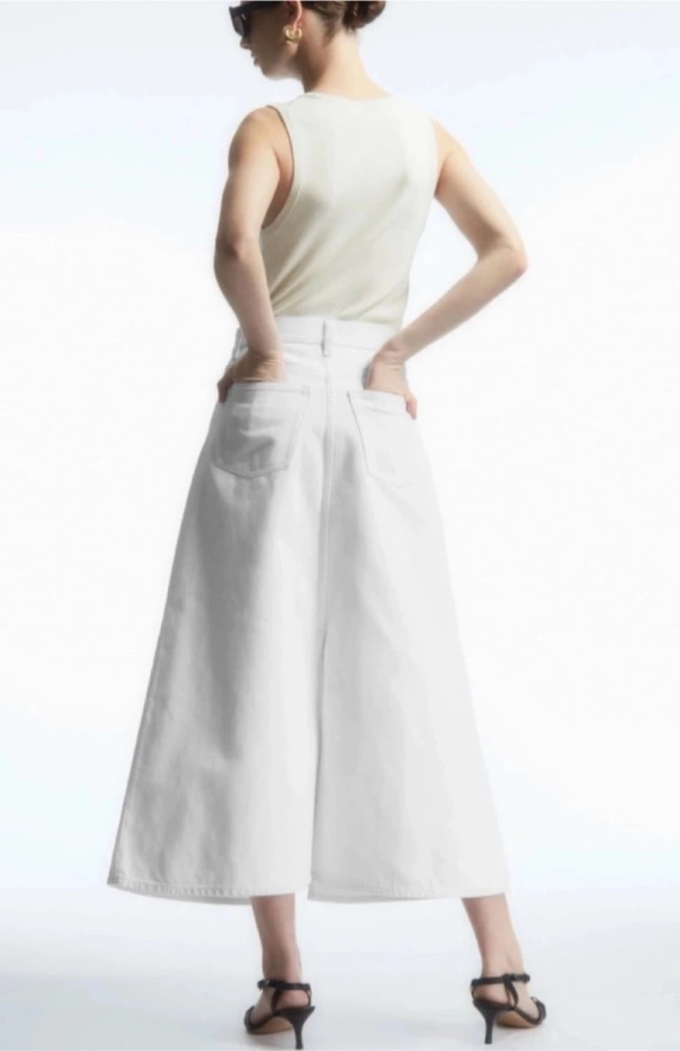 코스 화이트 에이라인 데님 스커트 34 판매해요 상품이미지2