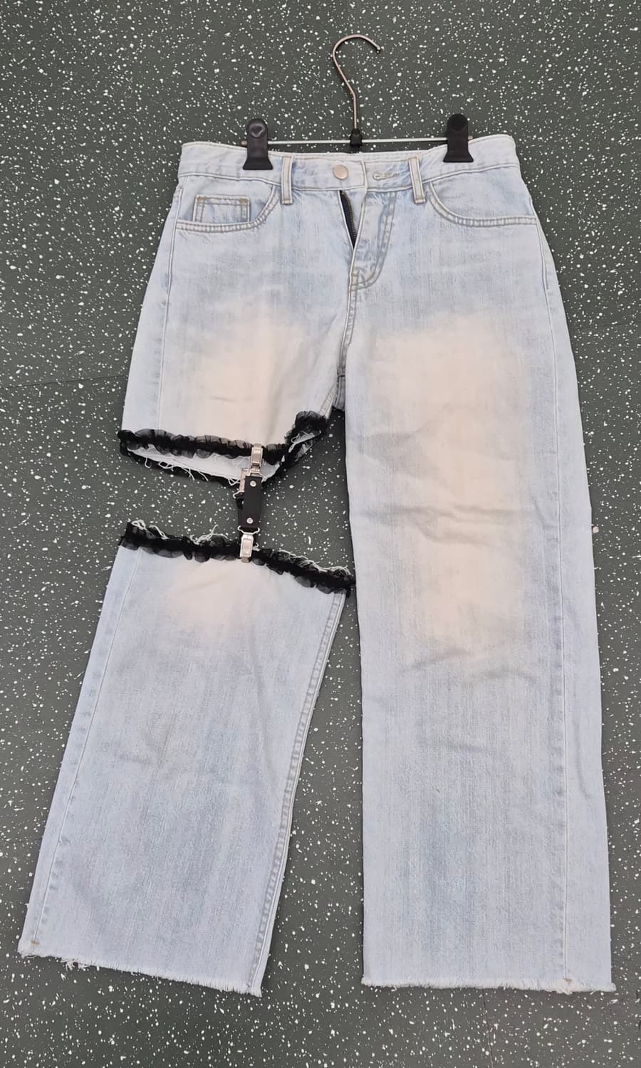 레이스 포인트 가터벨트 데님팬츠 상품이미지4