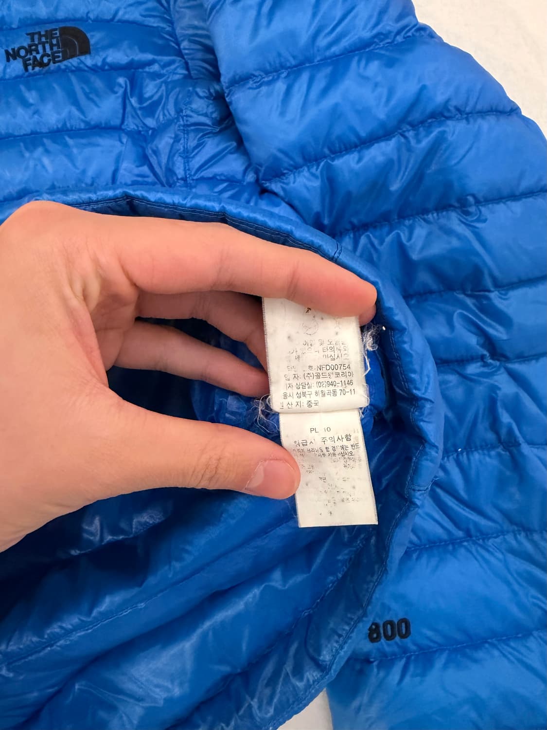 노스페이스 800필 써밋 옵티멈 구스 경량패딩 블루 상품이미지7