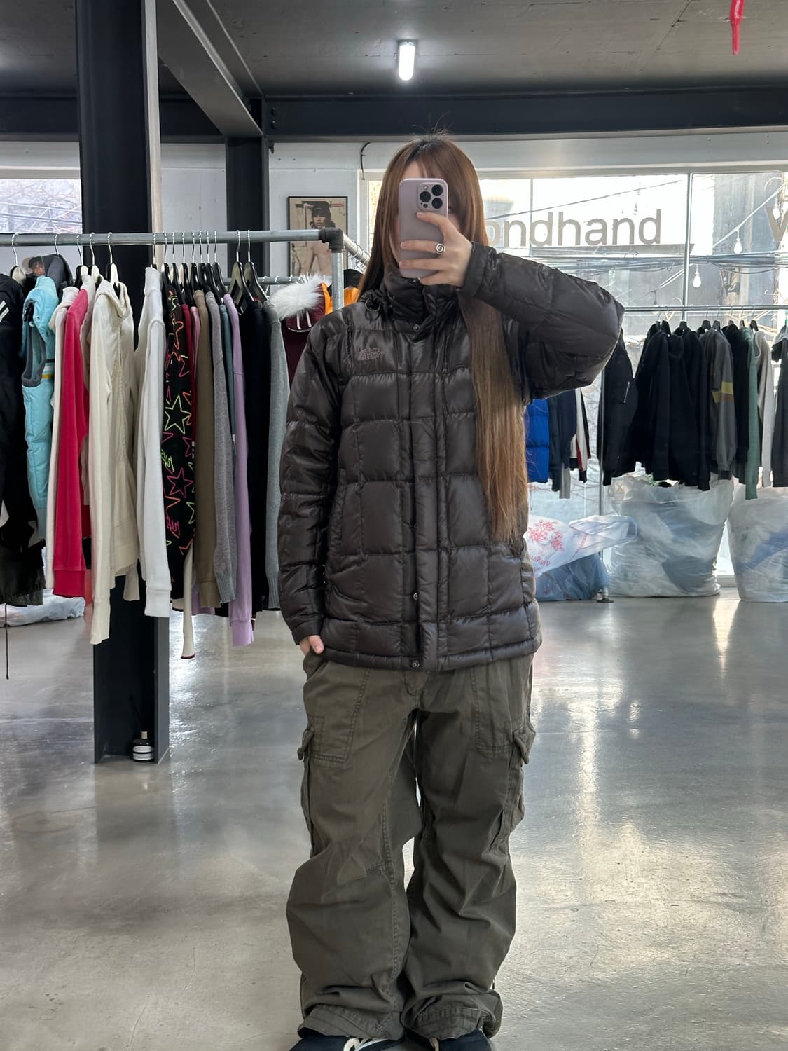 노스페이스 우먼스 600다운 투웨이 패딩자켓 초코 상품이미지2