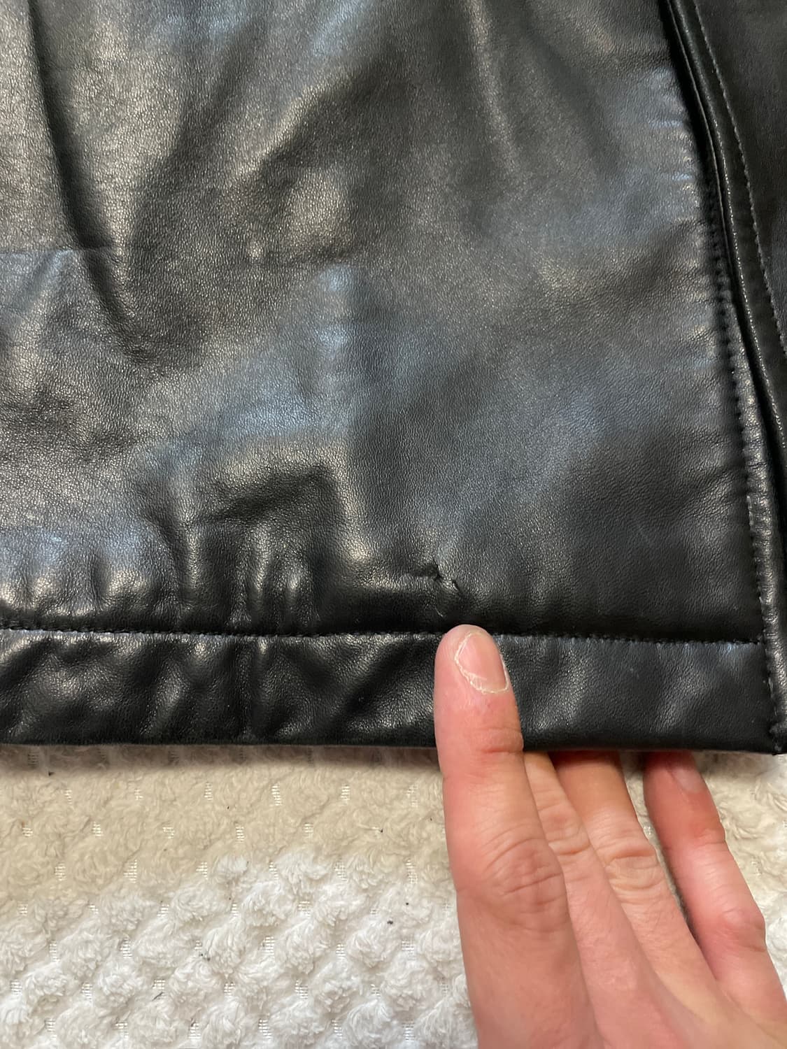 광희시장 웨스턴 무드 3버튼 램스킨 양가죽 레더 카 코트 상품이미지10