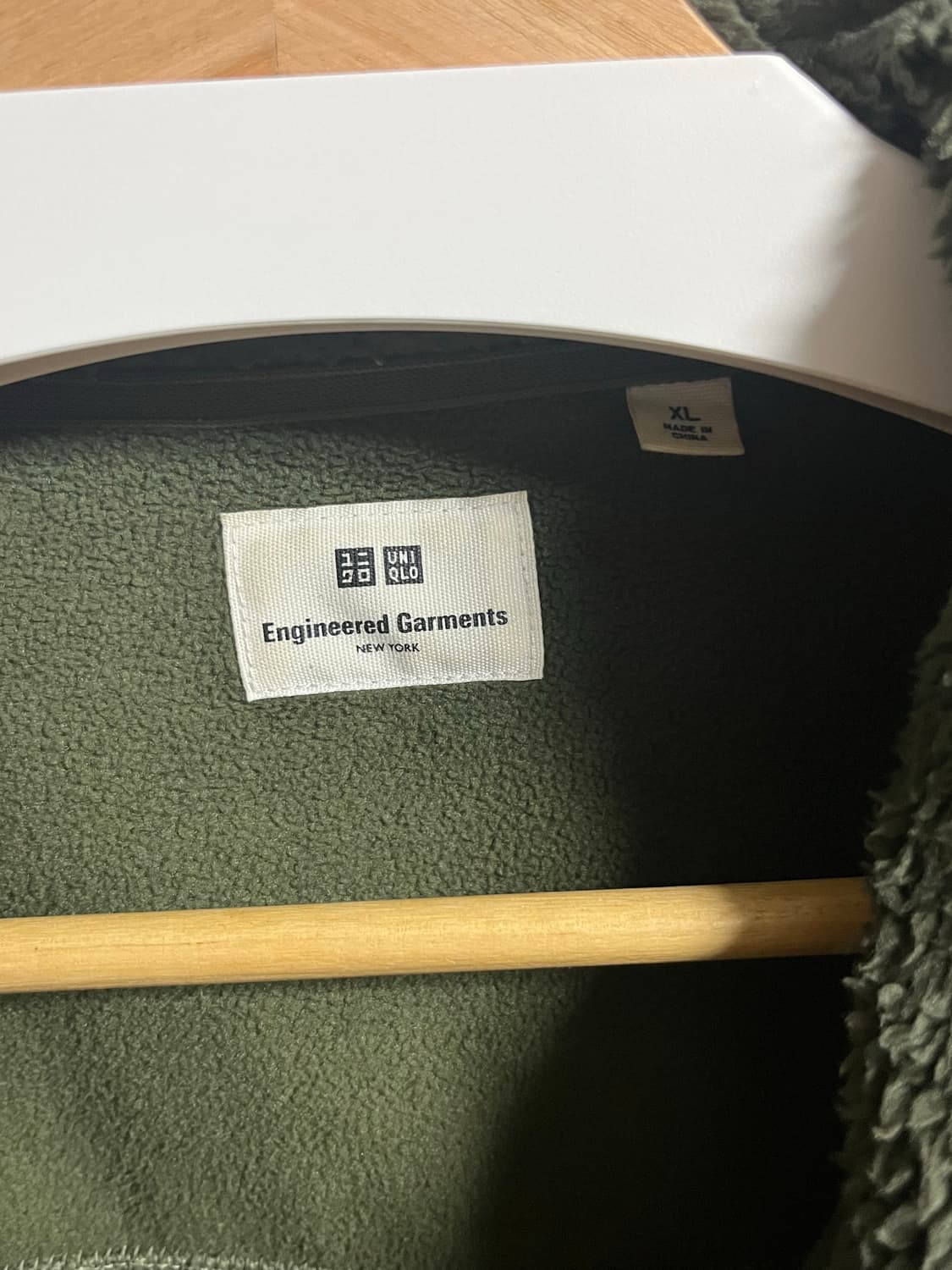 유니클로 Engineered Garments 플리스 자켓 카키 XL 상품이미지3