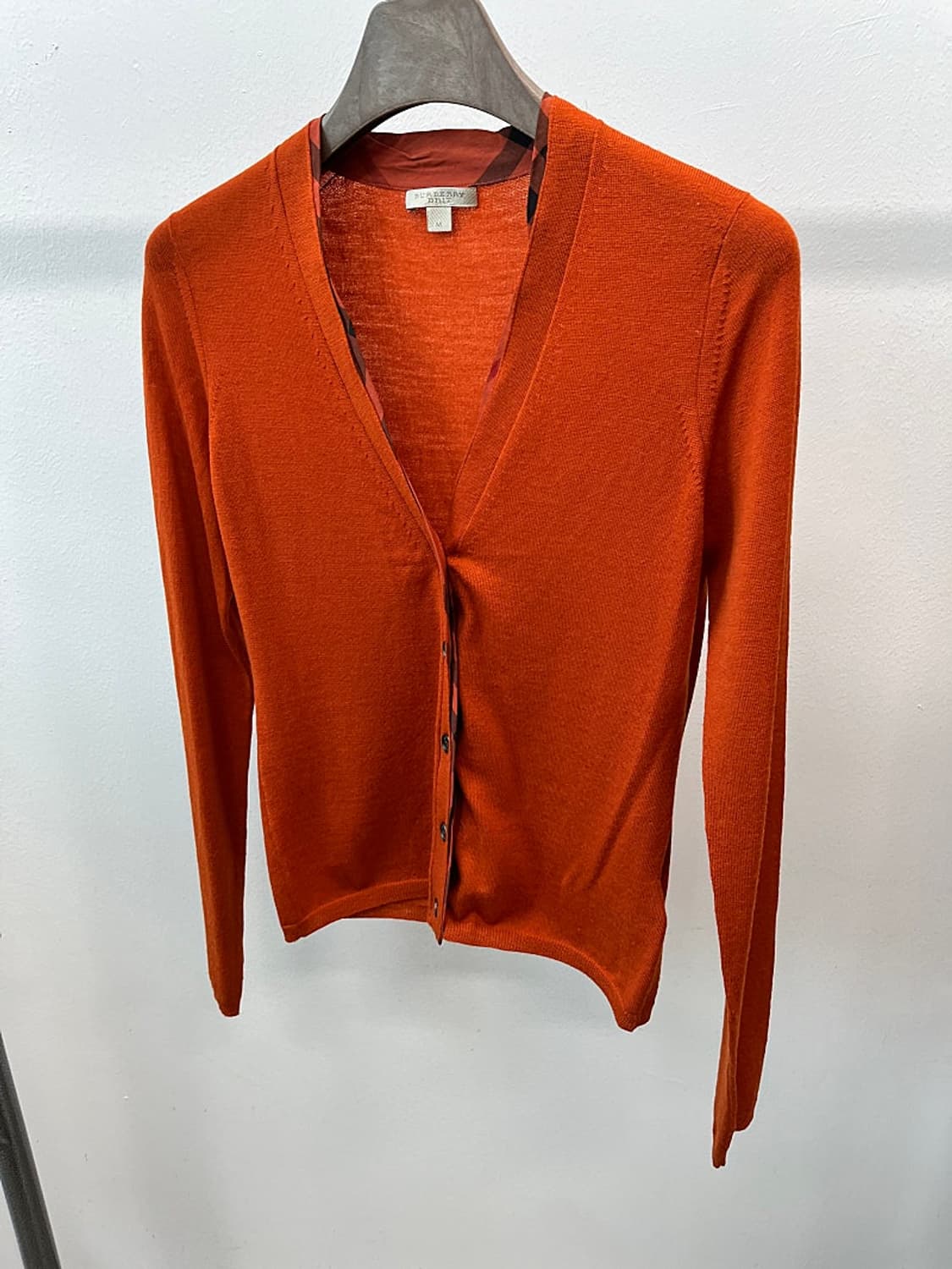 여) 버버리 체크 배색 울가디건  상품이미지1