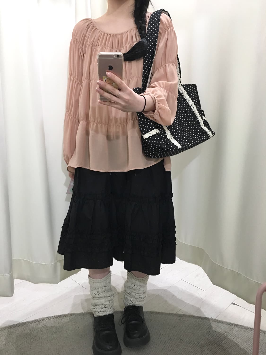 Hyphen World gallery Sheer Blouse 상품이미지4