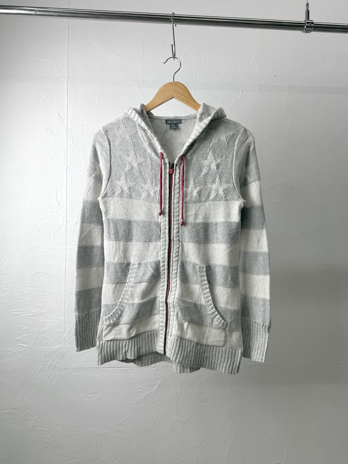 에디바우어 별 니트 후드 집업 상품이미지1