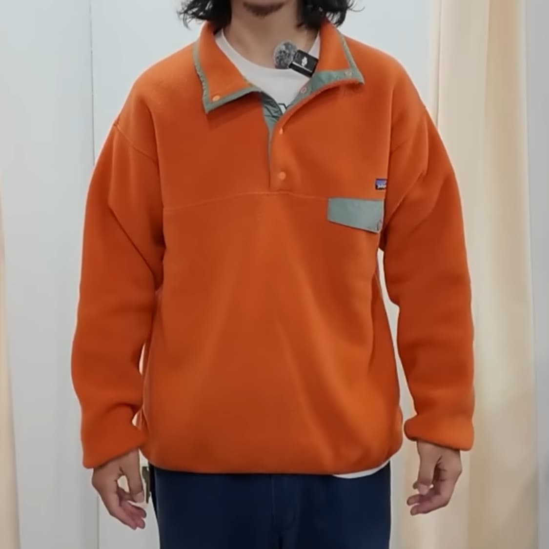 90s 빈티지파타고니아 신칠라 스냅티 오렌지 L 상품이미지9
