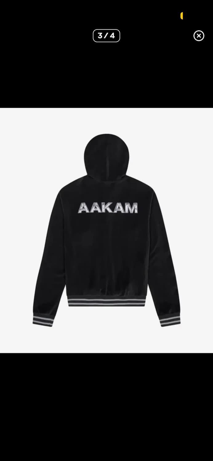 아캄 9C 패치 벨루어 집업 후드티 블랙ㅣ1사이즈 상품이미지3