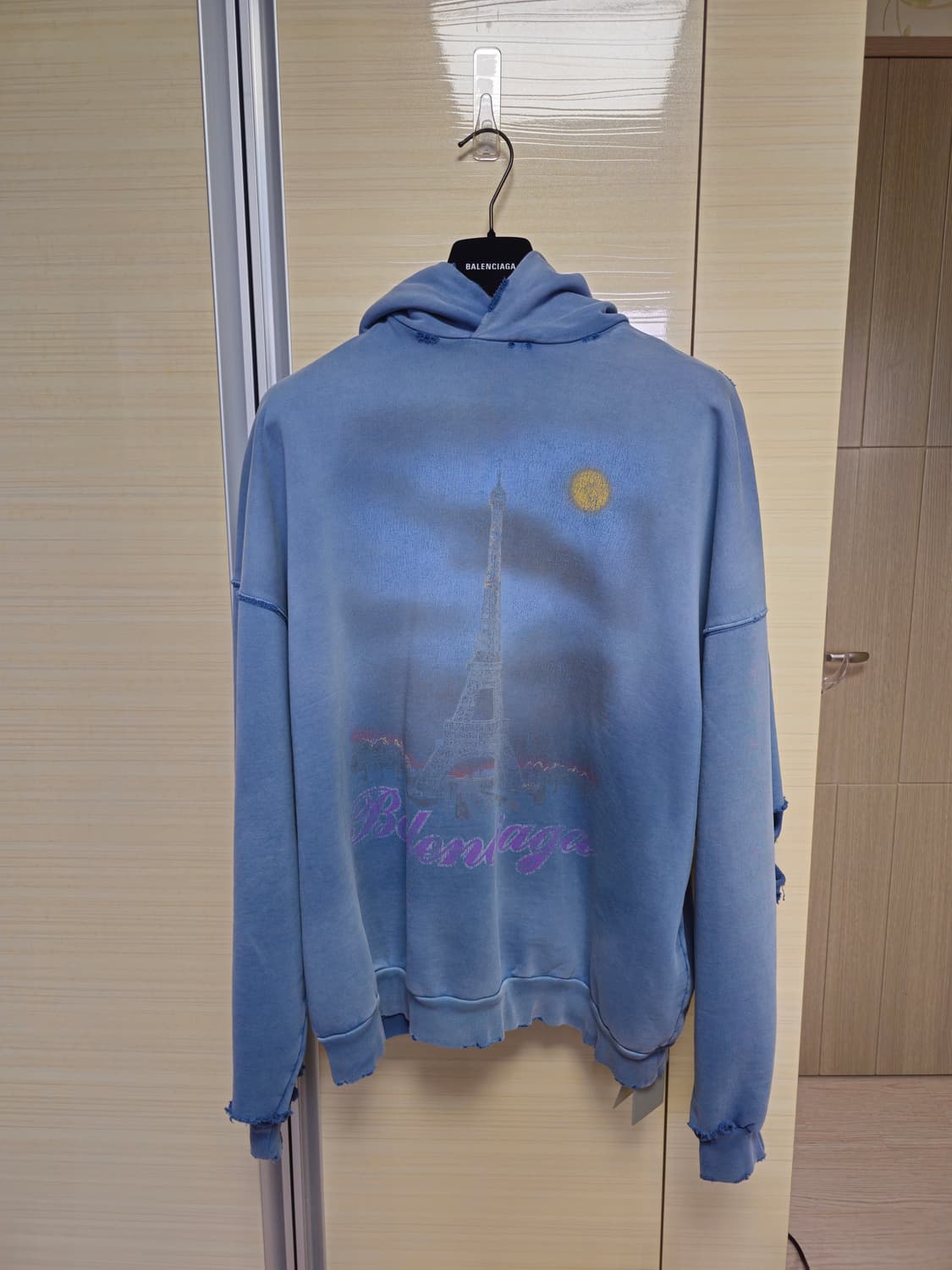발렌시아가 파리 문 후드 블루 3사이즈 상품이미지1