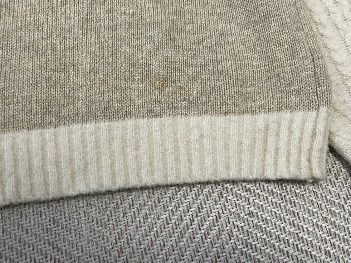 빔즈 크루넥 베이지 배색 니트  J03699 상품이미지7