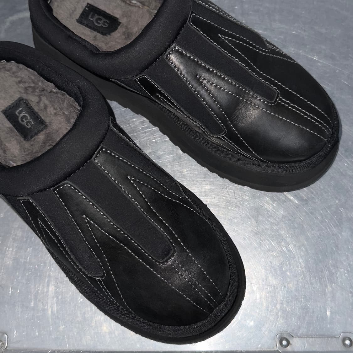 2000s 어그 타즈 선웨이브 가죽 플랫폼 슬리퍼 상품이미지6