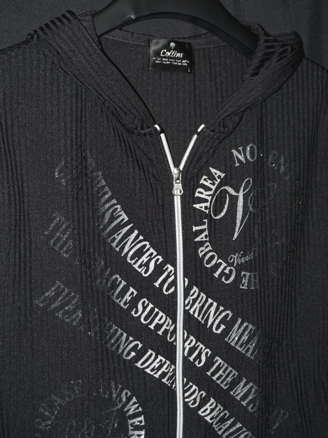 (collins) punk glitter zip-up hood  상품이미지3