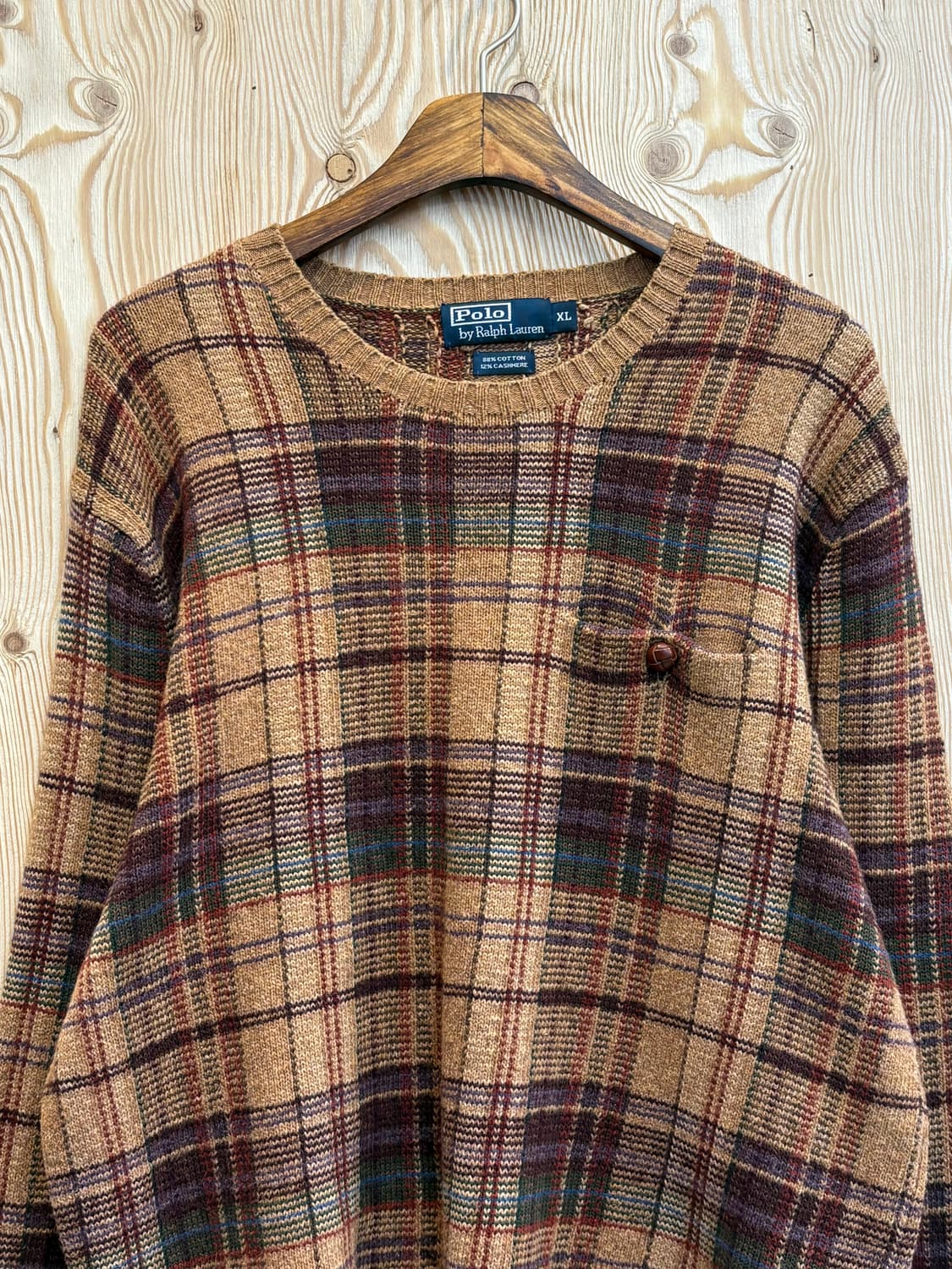 폴로 랄프로렌 캐시미어 체크 니트 상품이미지2