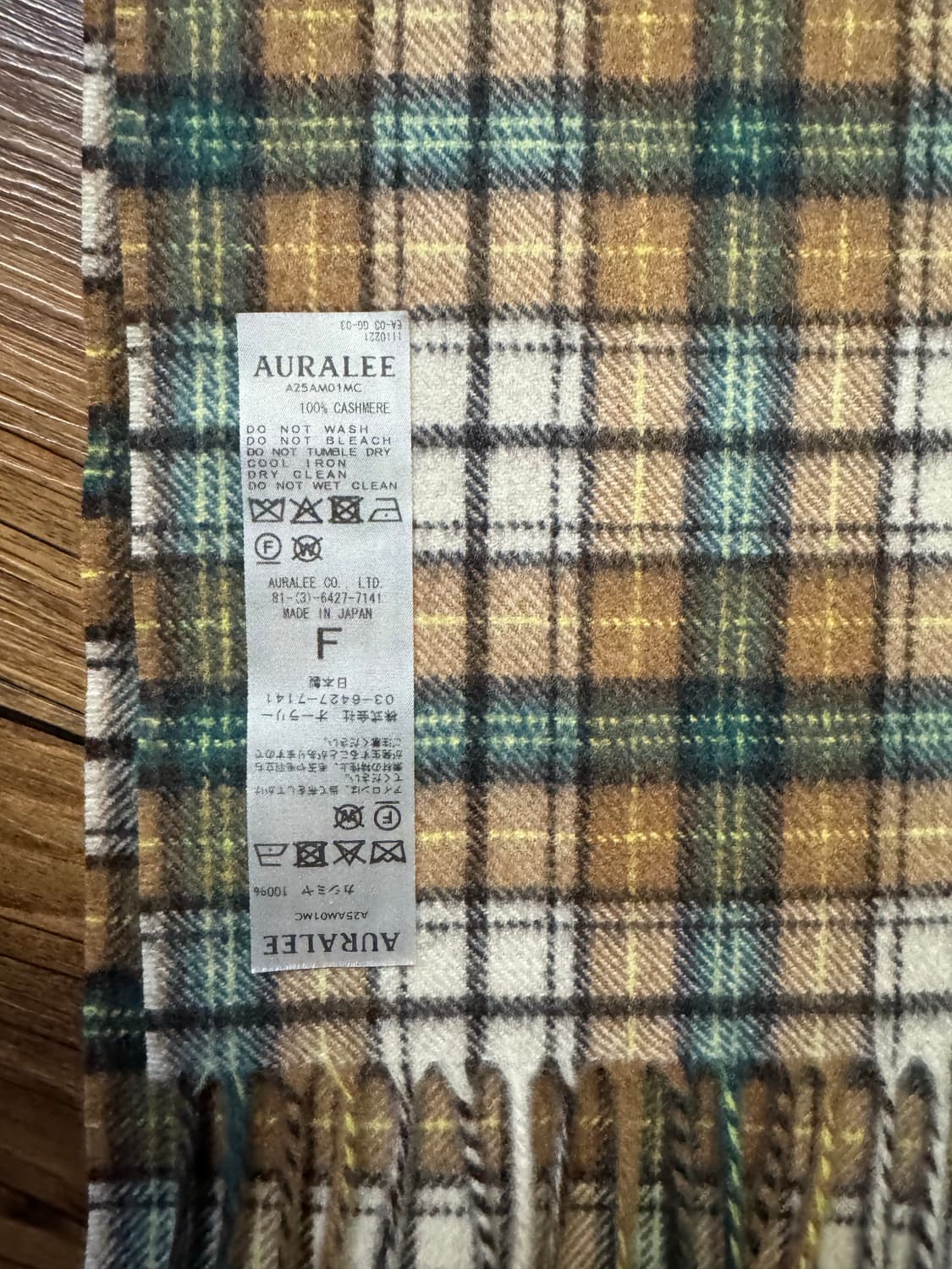 AURALEE 오라리 캐시미어 체크 머플러 상품이미지3