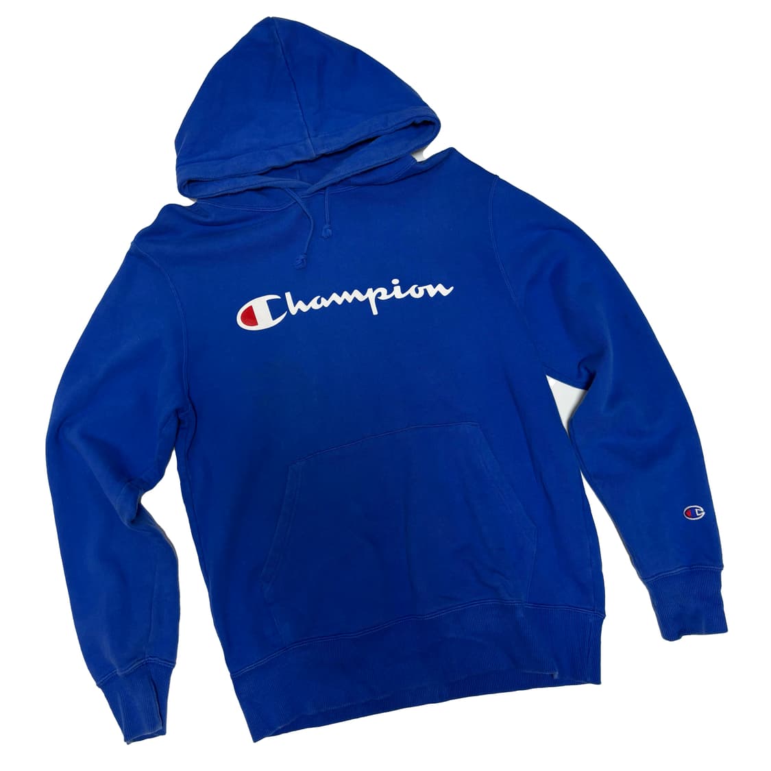 챔피온 빅로고 스크립트 로얄블루 후드 티셔츠 상품이미지1