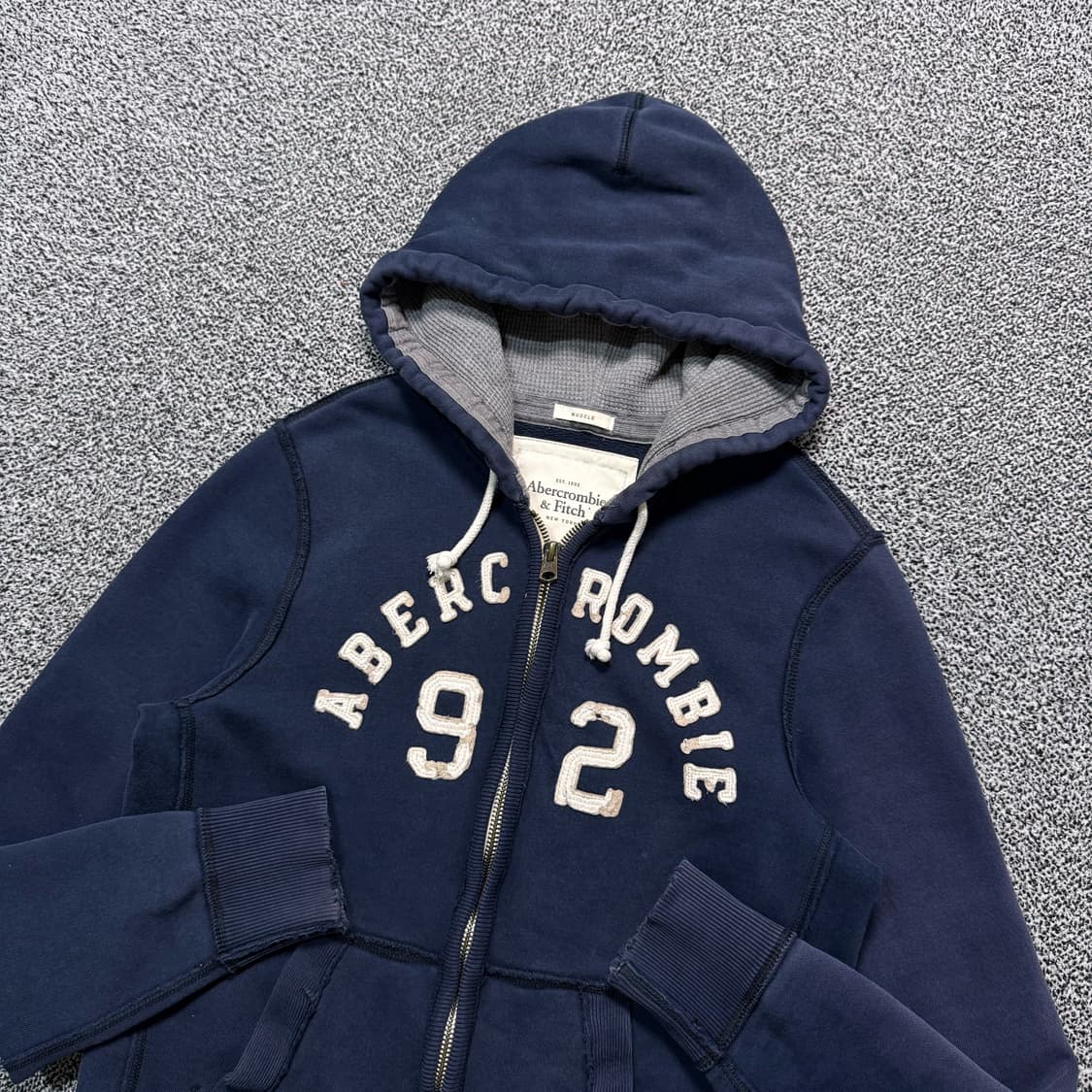 Name : 아베크롬비 스펠아웃 포인트로고 네이비컬러 후드집업 :)  상품이미지2