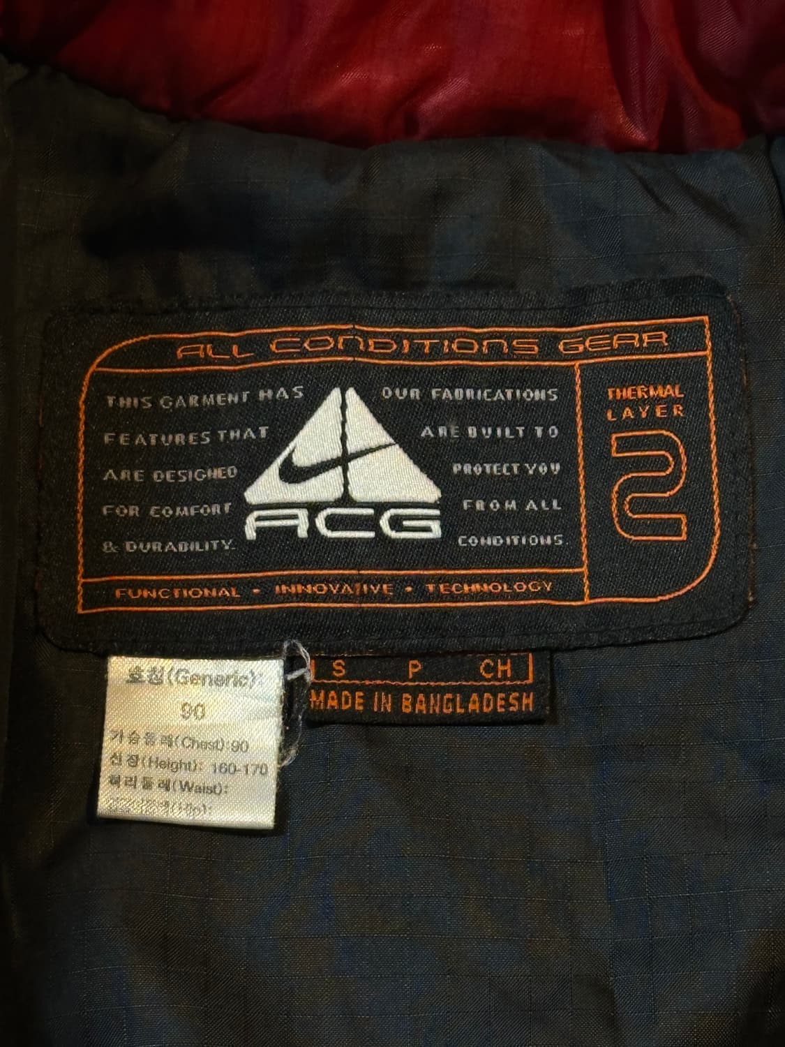 희귀) 00's 나이키 ACG 올드스쿨 프리마로프트 푸퍼 패딩 레드 상품이미지6