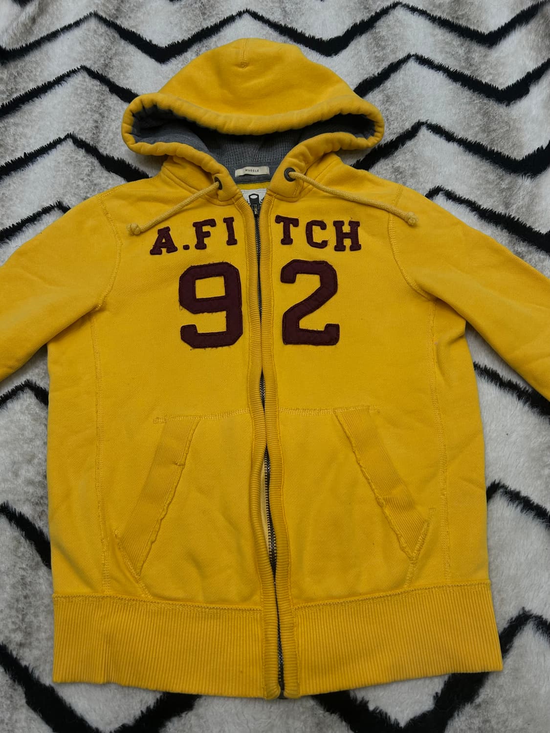 [S]아베크롬비 스펠아웃 후드집업/기모/엘로우버건디 상품이미지3