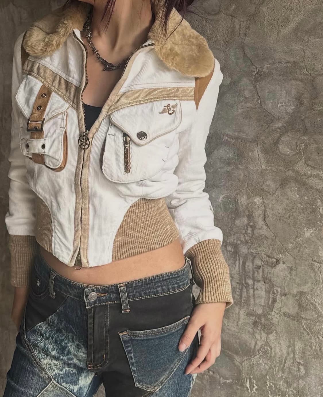 Egoist Crop Fur Jacket 상품이미지1