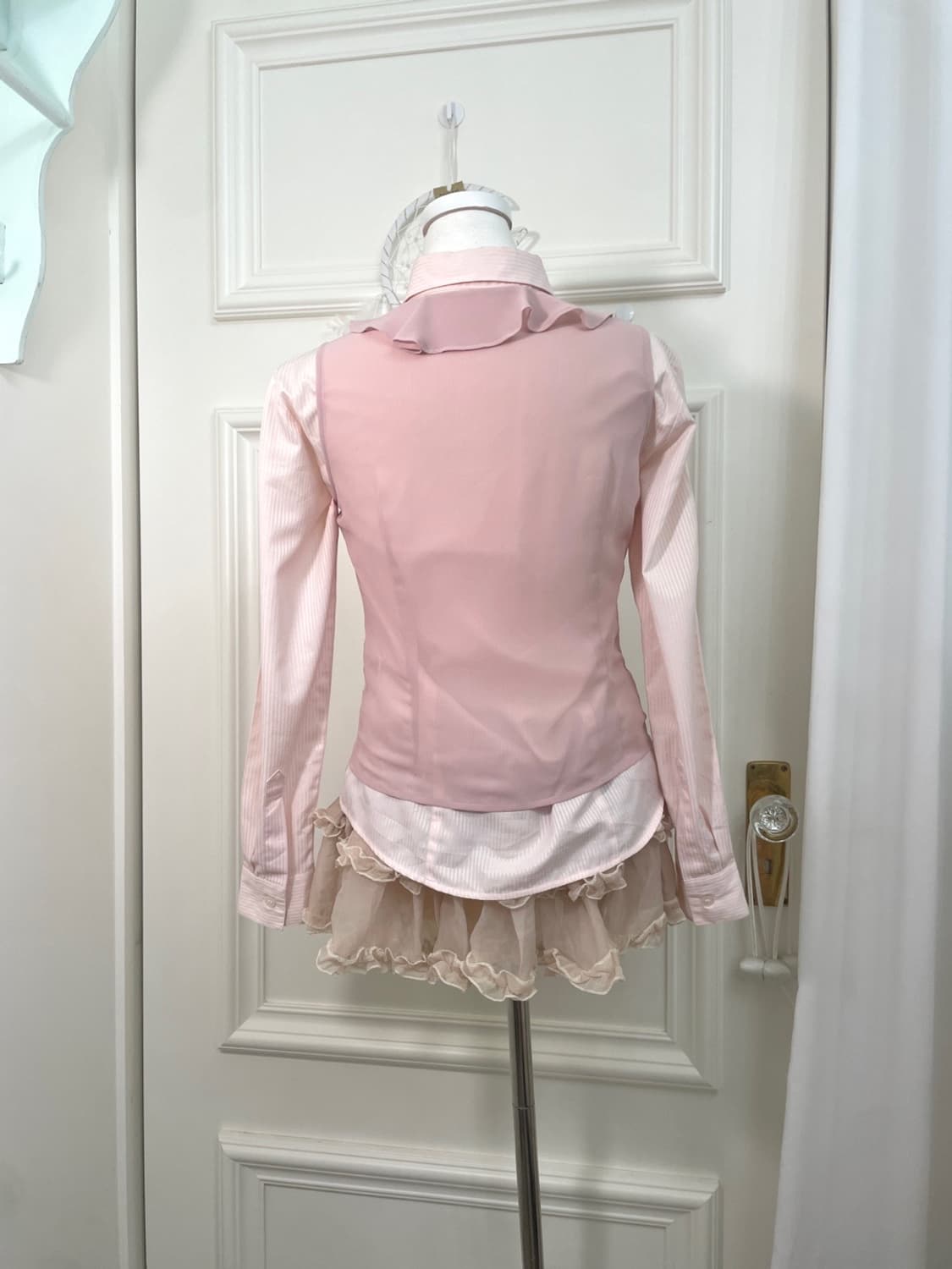 pink ruffle sleeveless blouse 상품이미지3