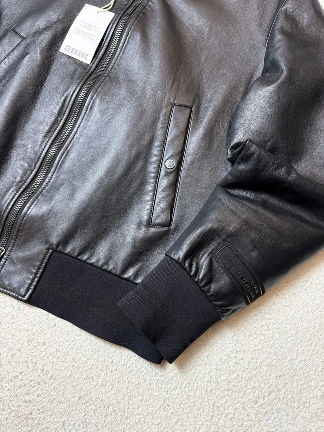 닐바렛 17ss 양가죽 x 네오프렌 바시티 가죽 자켓 PN6591 상품이미지3