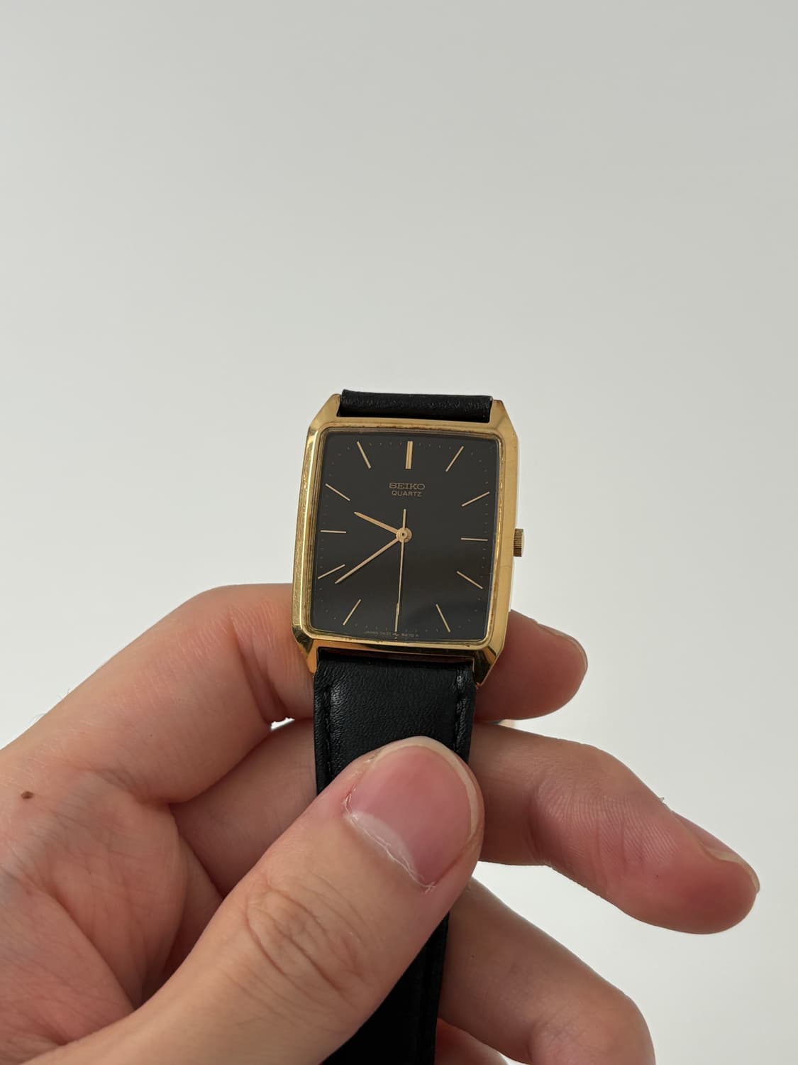 80s black dial gold square quartz 상품이미지3