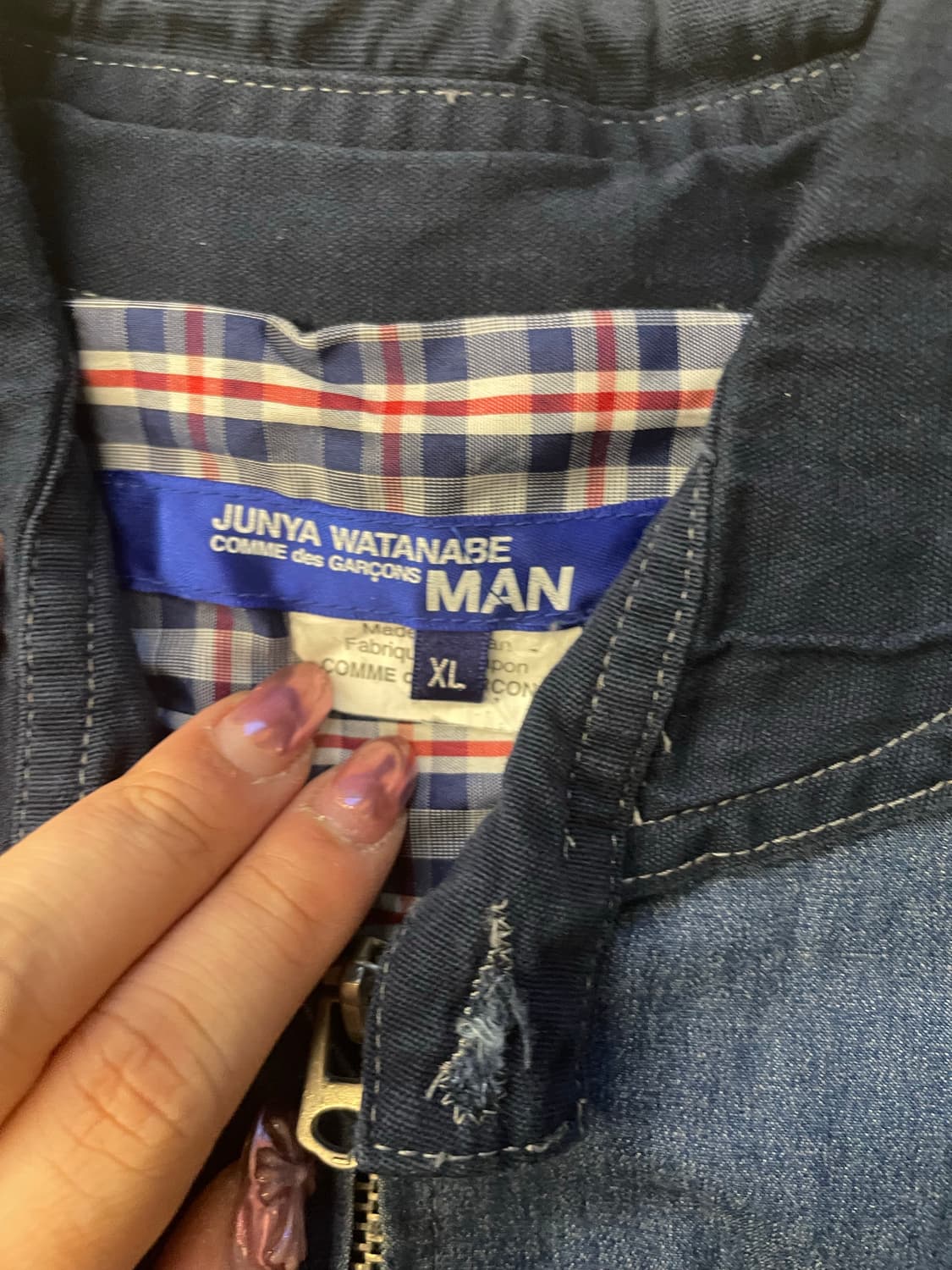준야 와타나베 꼼데가르송 빈티지 데님 블루종 셔츠 XL 상품이미지2