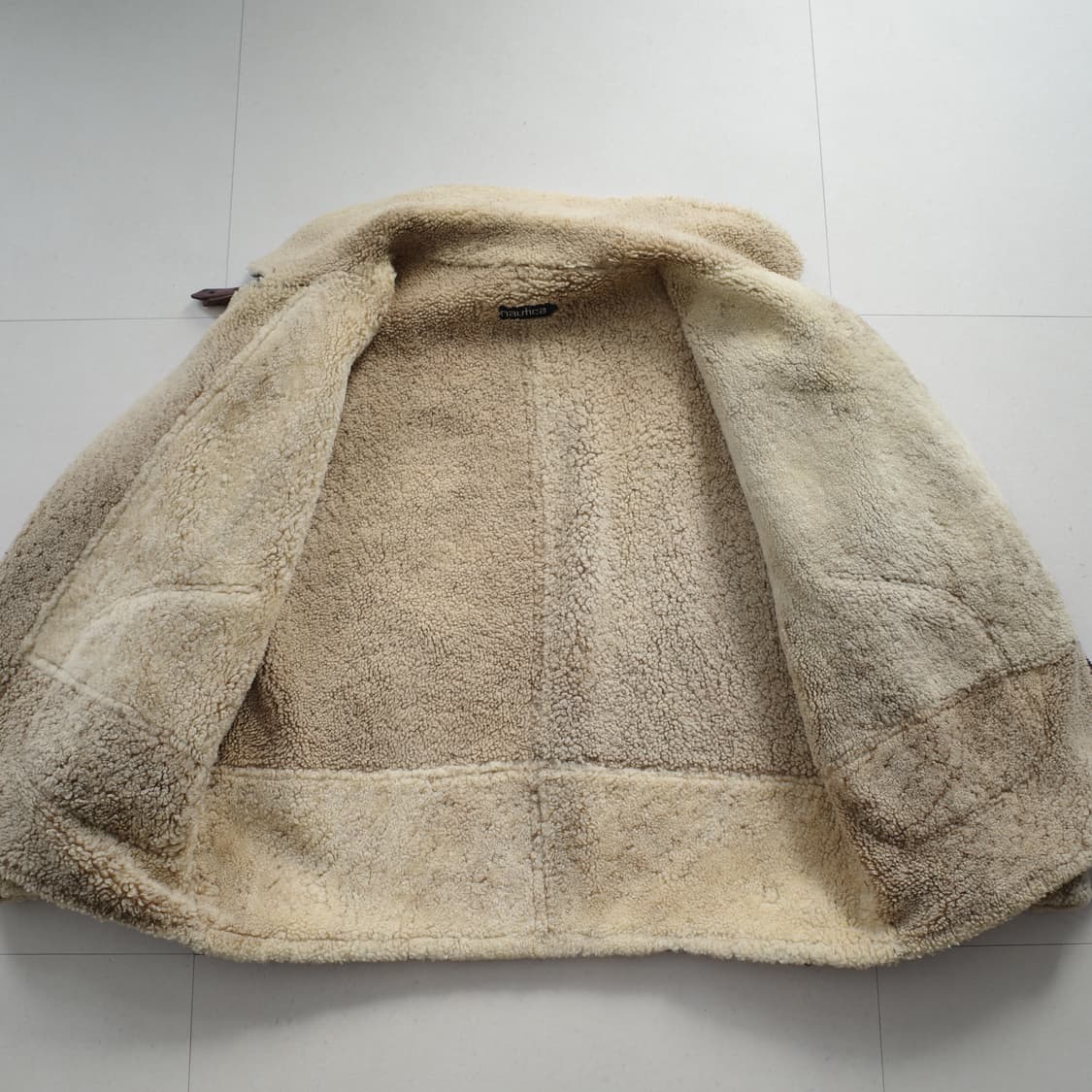 90s 노티카 리얼 양털 스웨이드 가죽 무스탕 무톤 B3 플라이트 자켓 상품이미지7